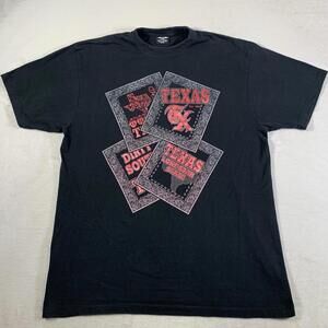 VTG Flying Horse Shirt 2XL Black Texas Lone Star State Cards Dirty South Bandana